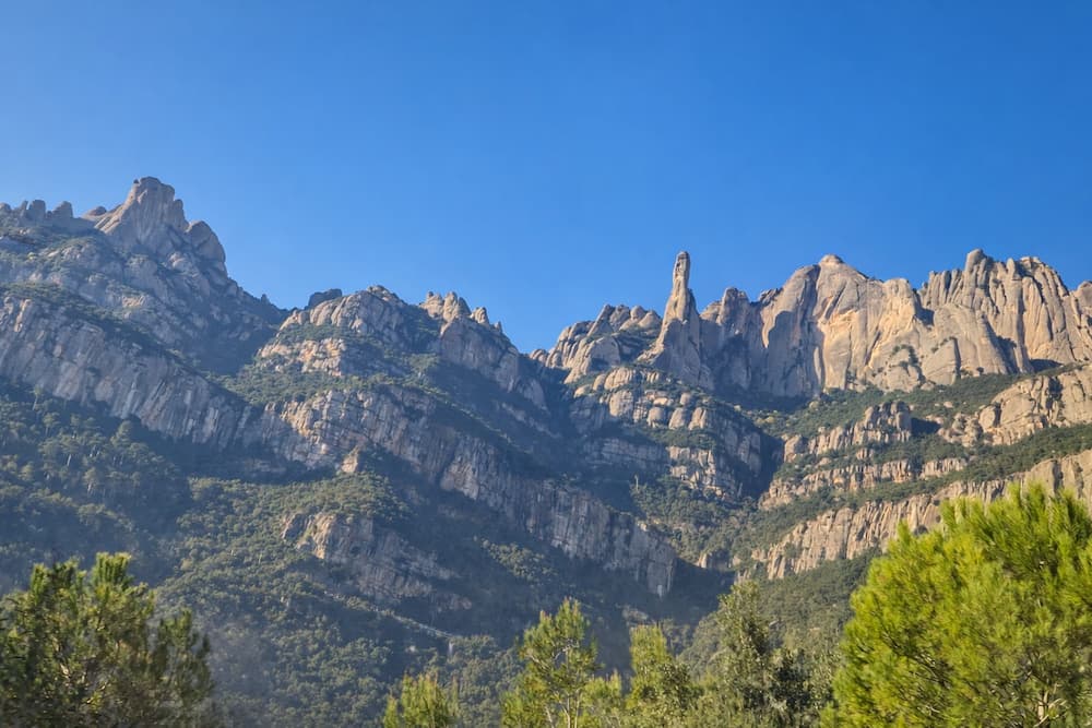 Montserrat mountain views from the rack railway route to the monastery