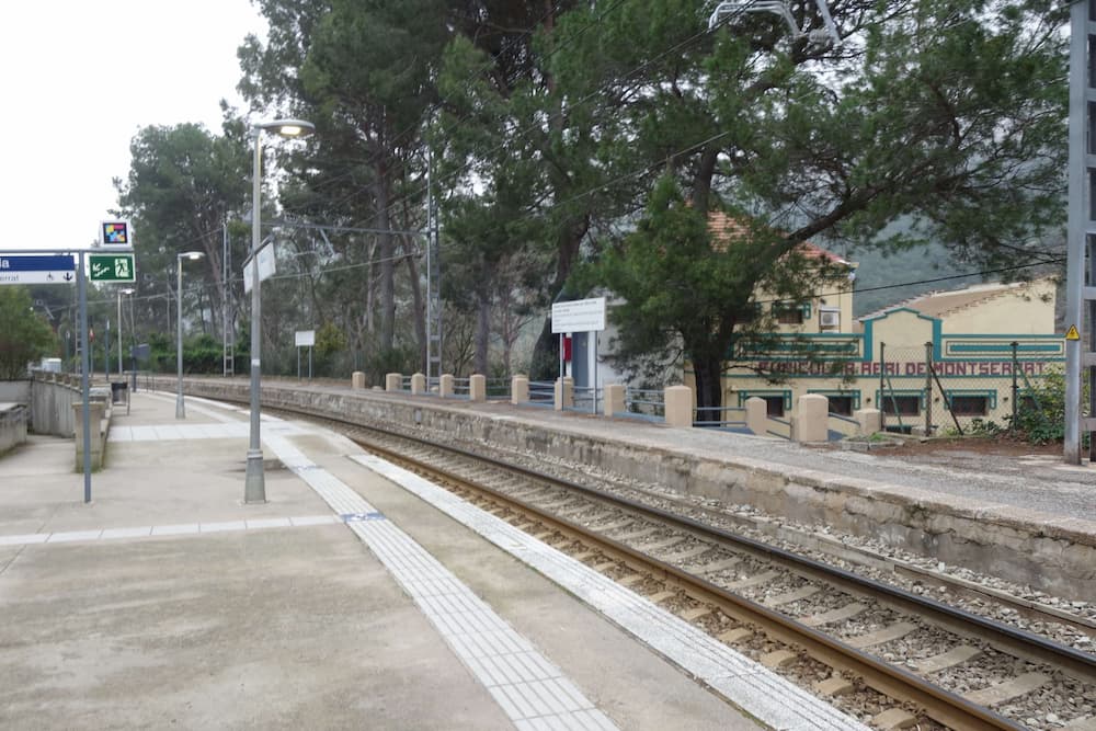 Aeri de Montserrat train station on the R5 line near the Montserrat cable car stop