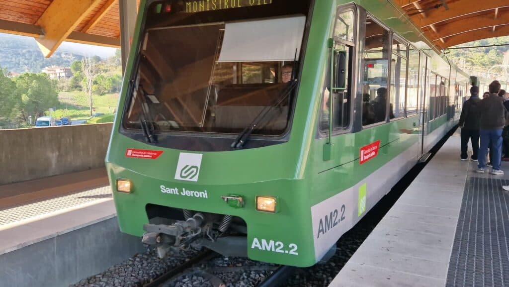 Montserrat Rack Railway train at Monistrol Vila station