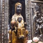 Black Madonna of Montserrat with the child Jesus inside the basilica