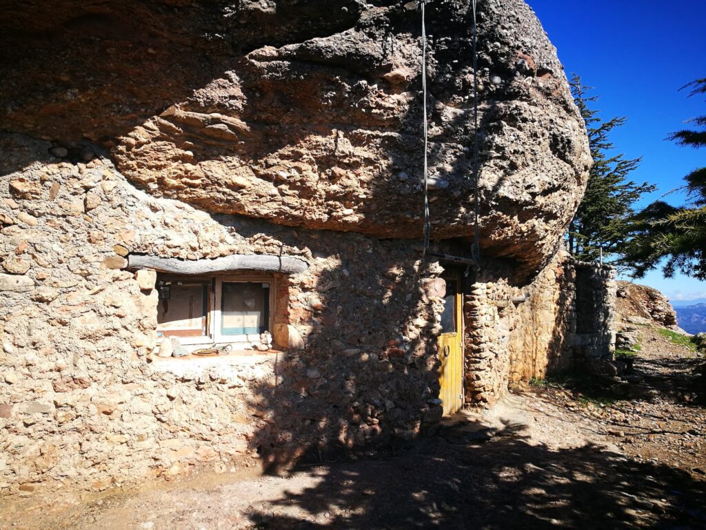 Sant Antoni hermitage near Cavall Bernat in Montserrat with panoramic views of the mountain