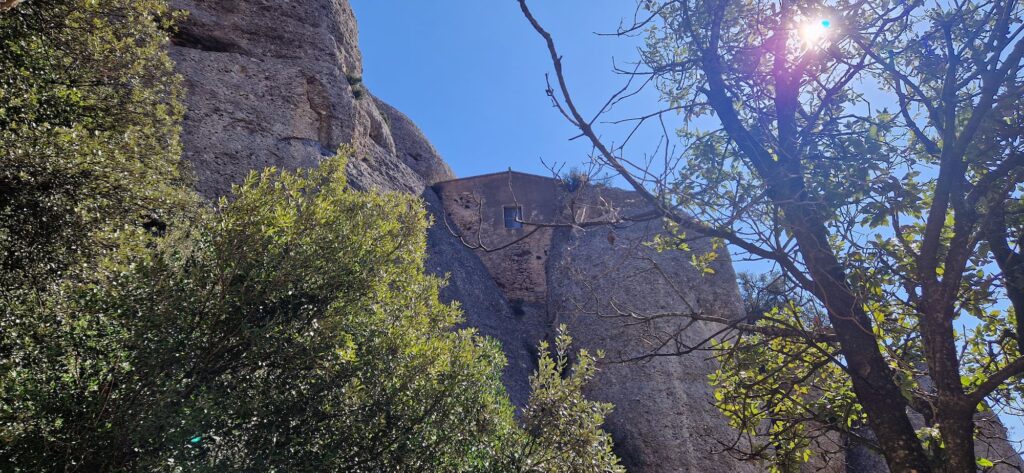 Sant Dimes hermitage perched on the rock near Montserrat monastery