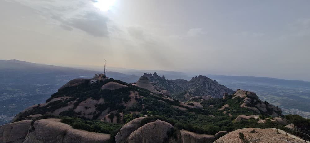 View from Sant Jeroni summit Montserrat panoramic landscape Catalonia