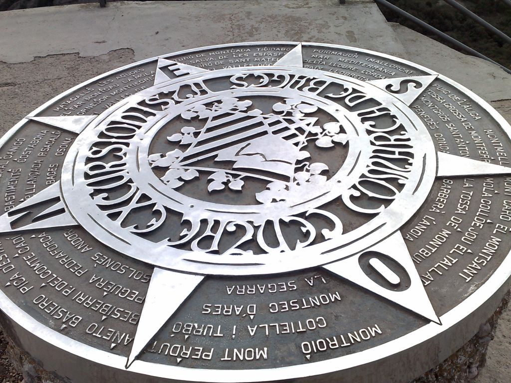 Sant Jeroni summit wind rose Montserrat panoramic viewpoint