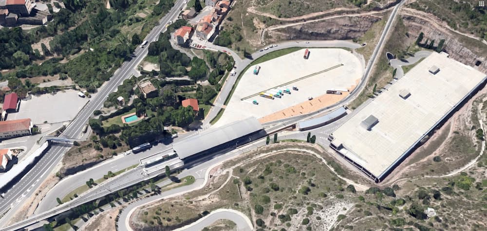 Monistrol Vila rack railway station and parking area for visiting Montserrat