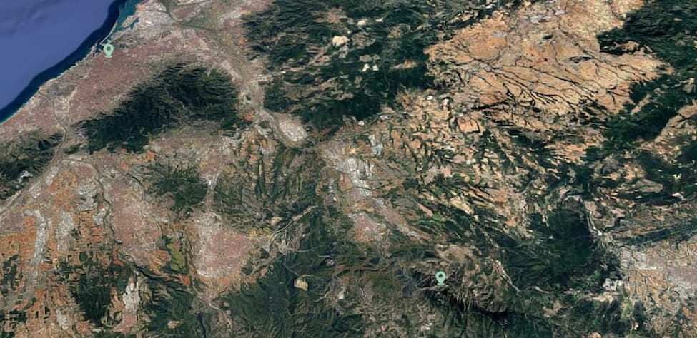 Montserrat location satellite map in Catalonia