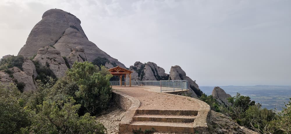 Montserrat viewpoint on the Sant Jeroni hike halfway along the trail