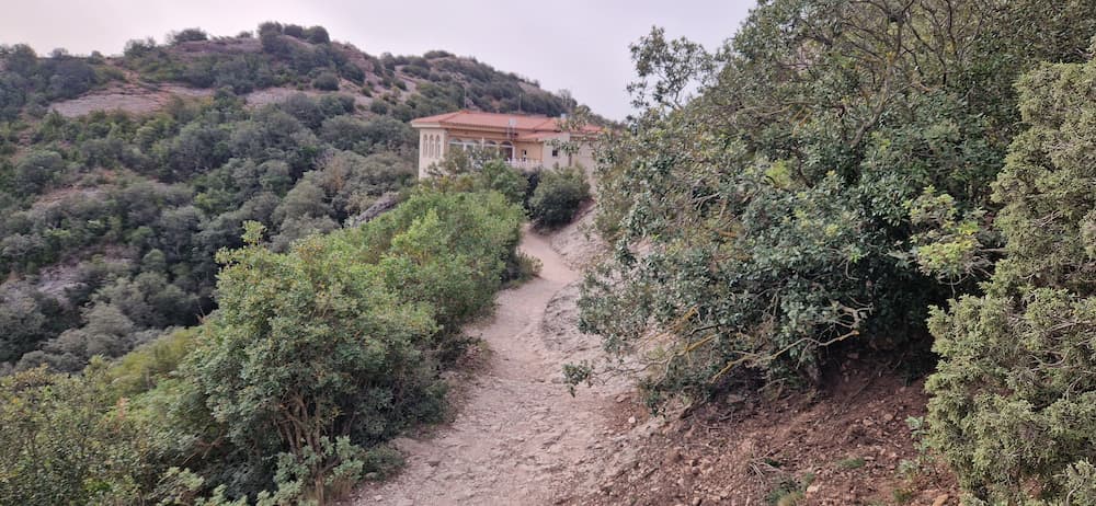 Sant Joan upper station Montserrat hike starting point view monastery