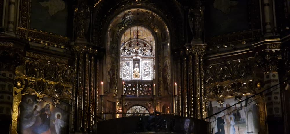 Cambril of the Black Madonna of Montserrat seen from below