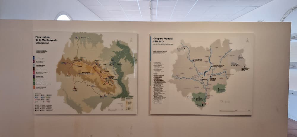 Maps of Montserrat Natural Park and Central Catalonia UNESCO Global Geopark