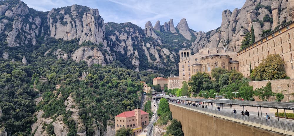 View of Montserrat Monastery from Mirador dels Apòstols
