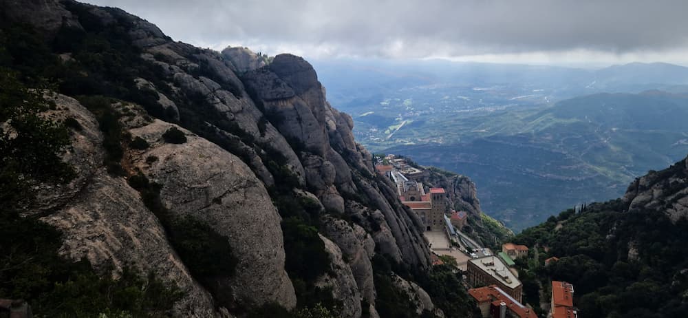 View of Montserrat Monastery from Miranda dels Ermitans