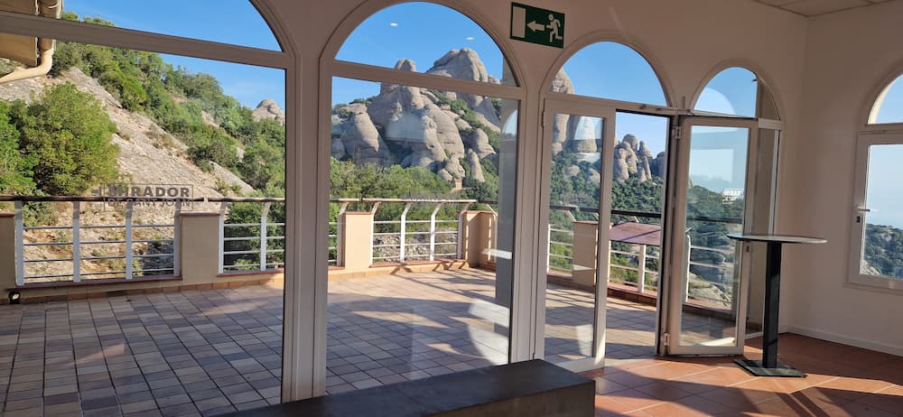 Sant Joan Montserrat viewpoint terrace at the Aula de la Natura near the Funicular Sant Joan upper station