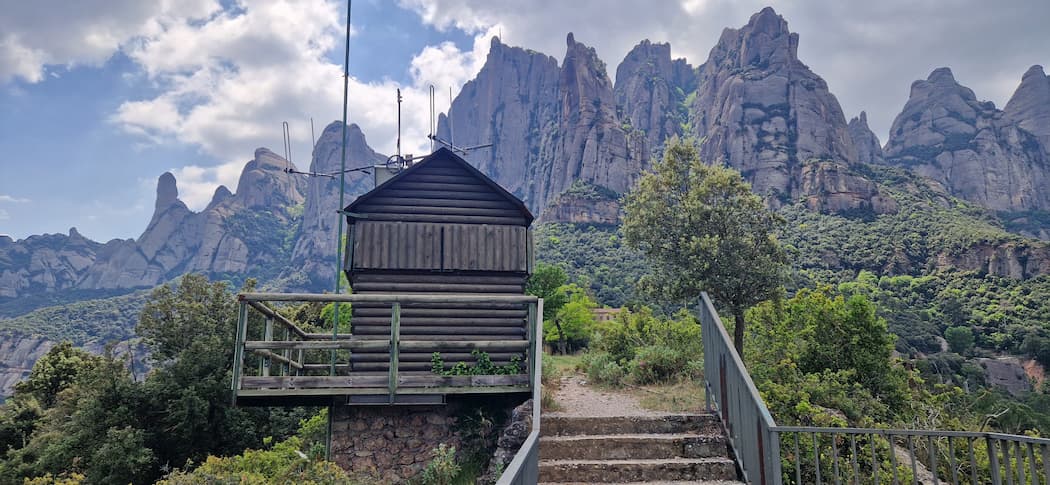 Mirador de Santa Cecilia viewpoint behind Santa Cecilia de Montserrat