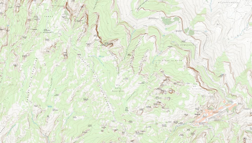 Topographic map of the Montserrat massif
