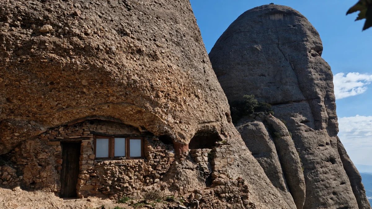 Rock overhang on a Montserrat hiking route