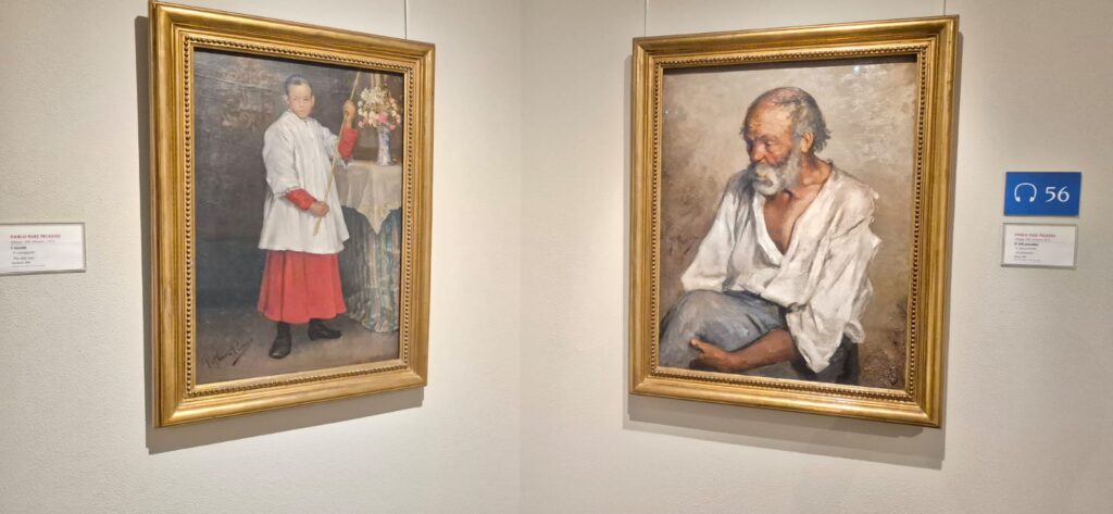 Picasso paintings The Altar Boy and The Old Fisherman on display at the Montserrat Museum