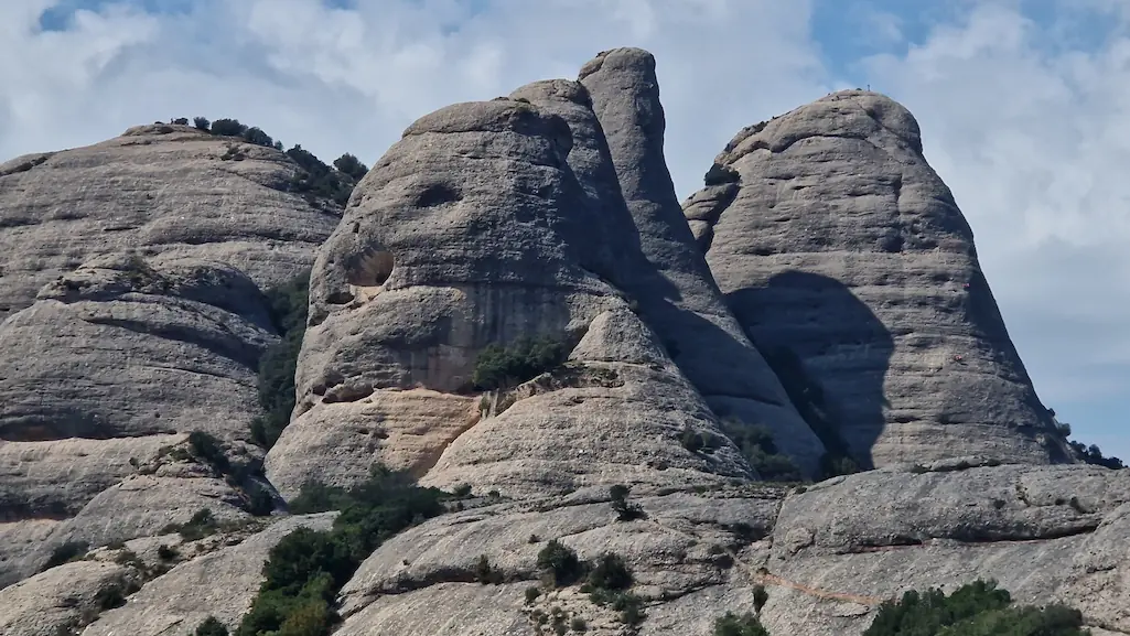 Conglomerate rock towers near the Sant Jaume hermitage, Montserrat