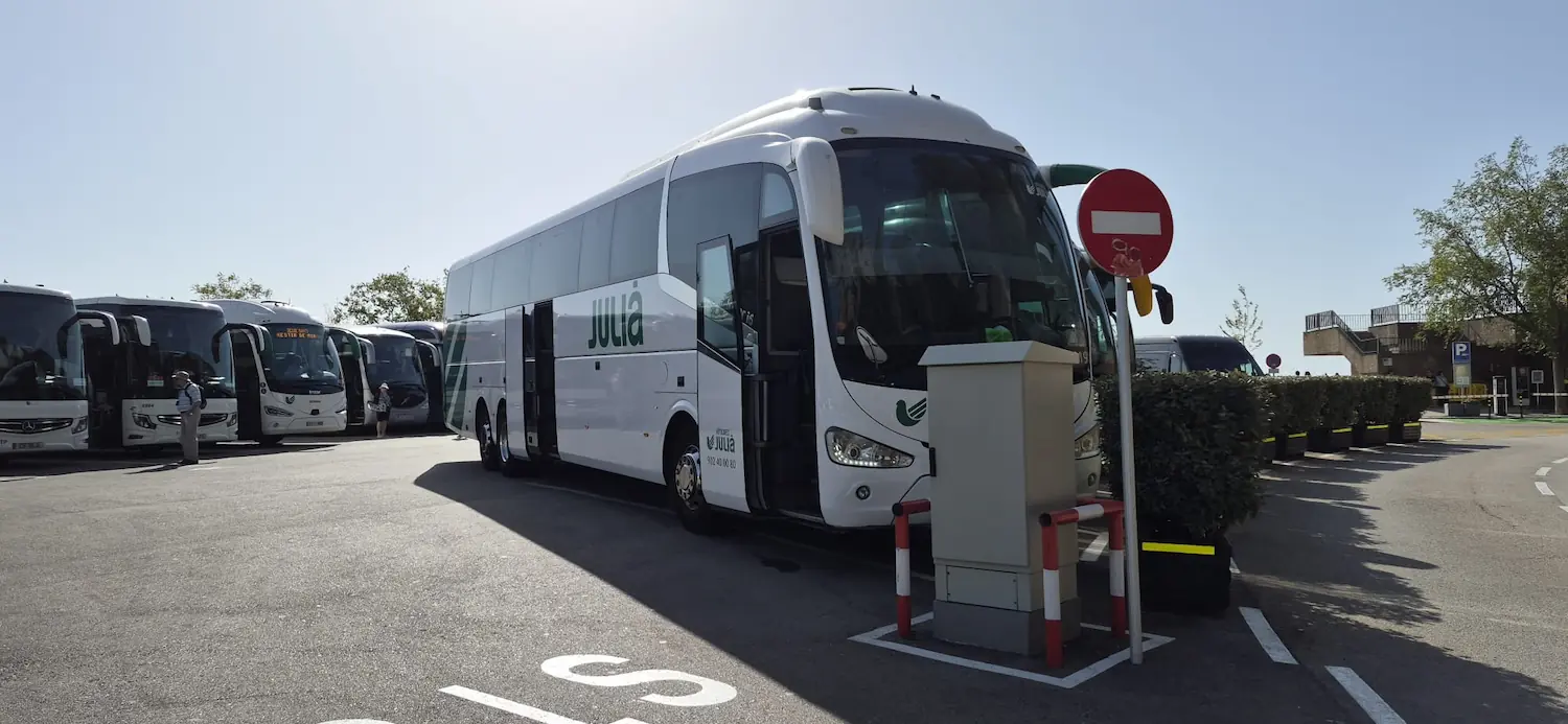 Montserrat bus operated by Julià, parked at the monastery coach park