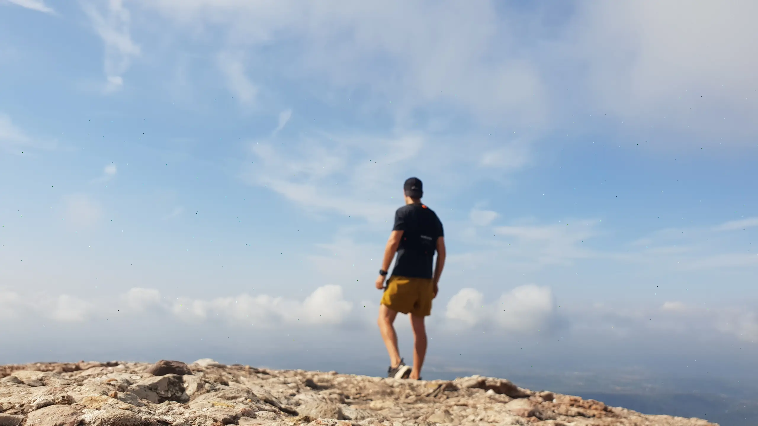Sergio López Prieto on the summit of Montgròs, Montserrat