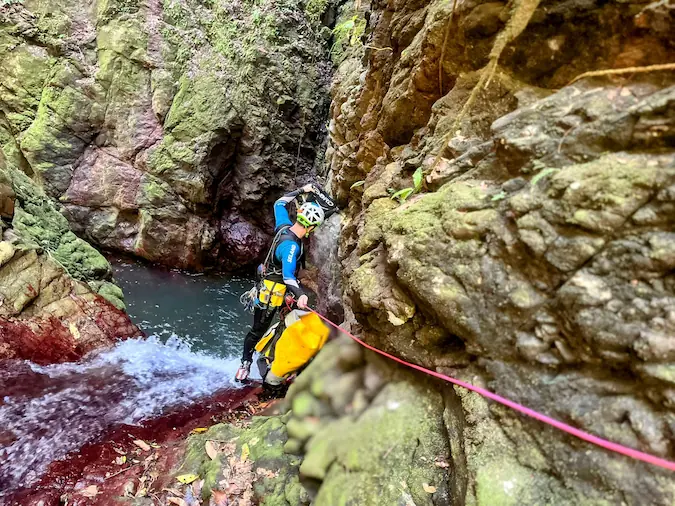Exploring canyons in the Jamaican jungle